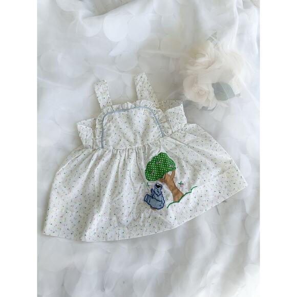 Vintage 80s Sesame Street Baby Girl Dress Size 1 COOKIE MONSTER Swing - Picture 2 of 5